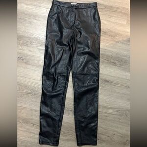 Size 6 Aritzia Wilfred Free Black Faux Leather Pants